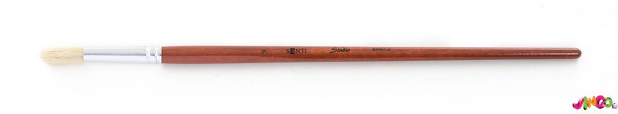 Кисть художественная щетина "Santi Studio", длинная ручка, круглая, №9 (310701)