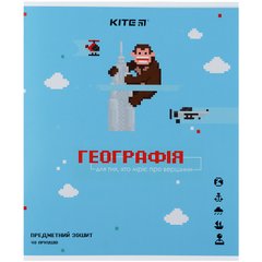 Зошит предметний Kite Pixel K21-240-13, 48 аркушів, клітинка, географія, принт