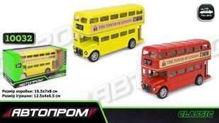 Автобус мет. АВТОПРОМ арт. 10032 5 inch BUS,відкр.двері, у коробці 16,5*7*8см