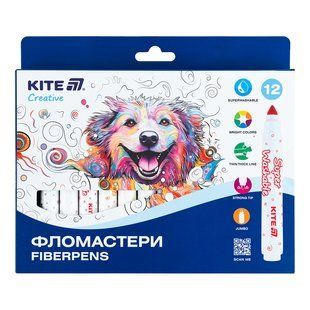 Фломастери Kite, набір 12шт, Kite Creative Superwashable Jumbo (K-1155)