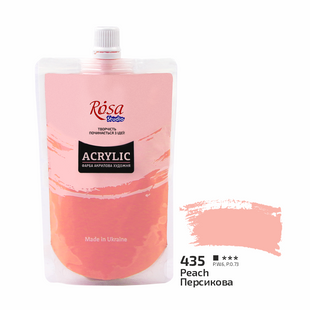 Фарба акрилова Персикова (435) 200 мл ROSA Studio, Персикова 435