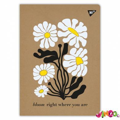 Зошит для записів YES А4/48 кл. крафт Flowers (681997)