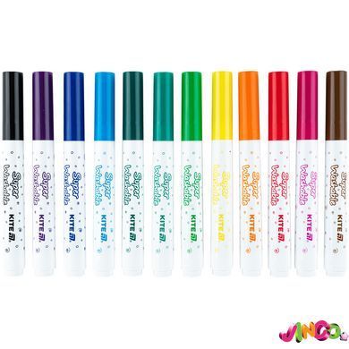 K-1155 Фломастери, набір 12шт, Kite Creative Superwashable Jumbo