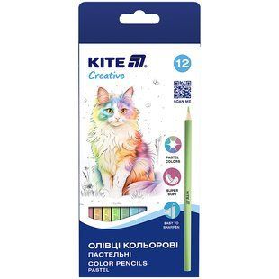 Олівці кольорові Kite Creative Пастельні K-451, 12 кольорів
