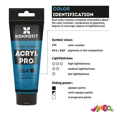 Фарба художня Acryl PRO ART Kompozit, охра жовта, 75 мл (131), 131 охра жовта