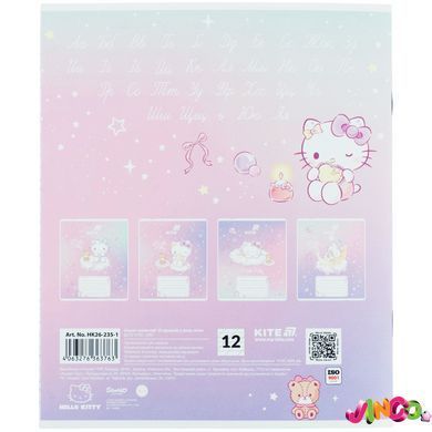 Зошит шкільний Kite Hello Kitty HK26-235-1, 12 аркушів, коса лінія