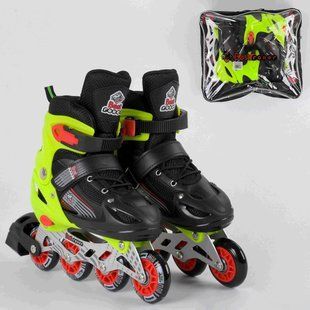 Ролики 50034-S Best Roller /розмір 30-33 / колір САЛАТОВИЙ,колеса PVC, ПЕРЕДНЄ КОЛЕСО СВІТЛО,d 6,5см