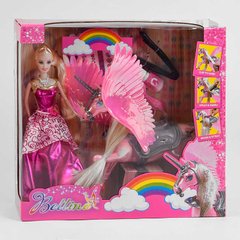 109592 Лялька з конем 68269 (18 2) пегас, наліпки, фарба для волосся, аксесуари, в коробці