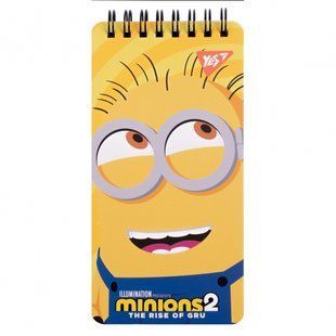 Блокнот 80х160 мм, 60 аркушів, подвійна cпіраль Line Friends Minions (151767)