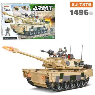 XJ-787B Конструктор XJ-787B (6шт) військова серія, танк 32,2-15,8-20, 1496дет, фігурка 3шт, в кор-ці, 62-43-8см