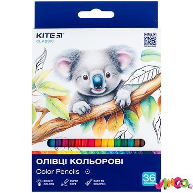 Олівці кольорові, 36 шт., Kite Classic (K-057)