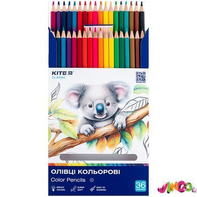 Олівці кольорові, 36 шт., Kite Classic (K-057)