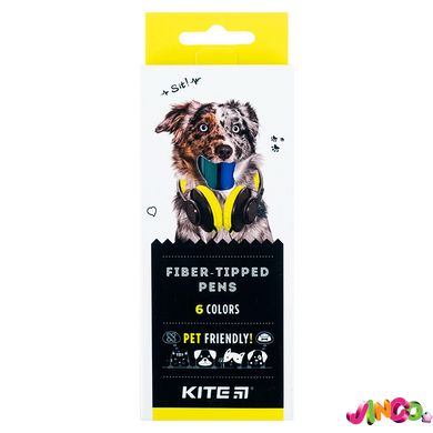 Фломастери Kite Dogs K22-446, 6 кольорів