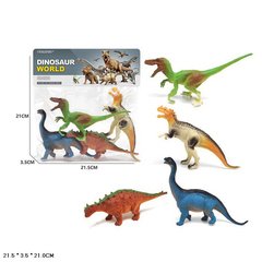 ЧП218023 Животные арт. KL-214 (216шт2) динозавры, по 4 шт в пакет. 21,5 3,5 21см