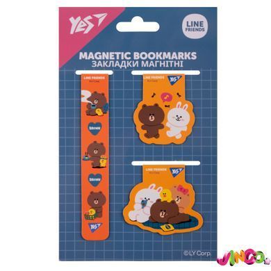 Закладки магнітні Yes Line Friends, 3 шт.
