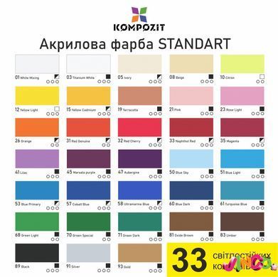 Фарба акрилова STANDART Kompozit 500 мл, 01 Білий (для міксування), 01 Білий (для міксування)