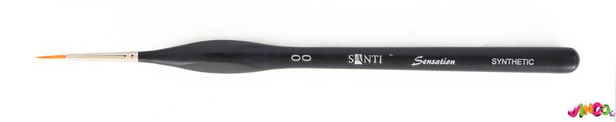 Художній пензель, синтетика "Santi Sensation", коротка ручка з вигином, кругла, №00 (310768)