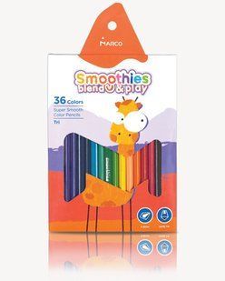 Олівці Marco 36 кольорів трикутні, суперм'які Smoothies, 2150-36