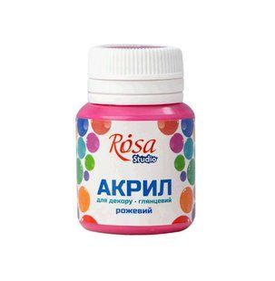21033 Акрил для декору, Рожевий світлий, глянсовий, 20 мл, ROSA TALENT